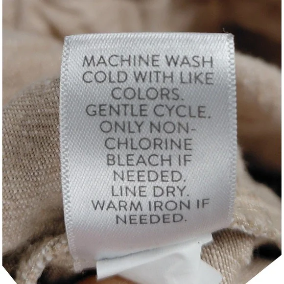 J. Jill Love Linen Tan Beige Wide Leg Cropped Pants Womens Medium Elastic Back - Picture 5 of 8